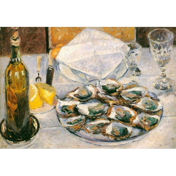Still Life Oysters-Caillebotte - CANVAS OR FINE PRINT WALL ART