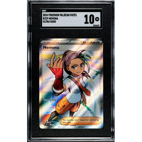 2024 Pokémon Scarlet & Violet Paldean Fates Trainer Nemona #229/091 SGC 10