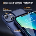 thumbnail image 4 of 3-in-1 Entronix Bundle for iPhone 14, Magnetic Sturdy Matte Case 2 Screen Protector, Navy, 4 of 7