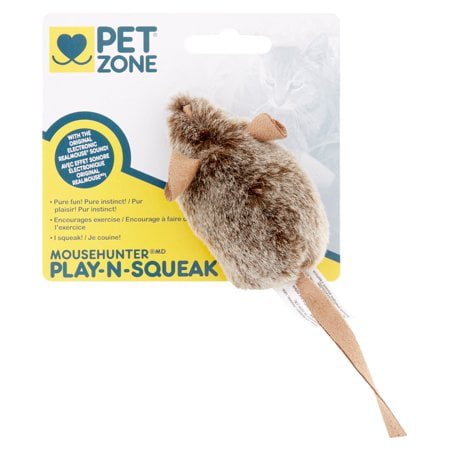 Cigar Cat Toy - (2 Pack) Pet Zone Play-N-Squeak Mousehunter Cat Toy