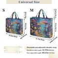 thumbnail image 3 of Forest Mushrooms Houses Corduroy Tote Bag Handbag Large Messenger Bag Shoulder Crossbody Zipper Bag Purse, 3 of 8