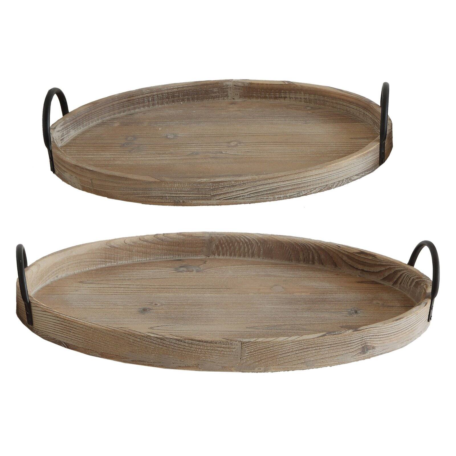 3R Studios Decorative Wood Trays Set of 2