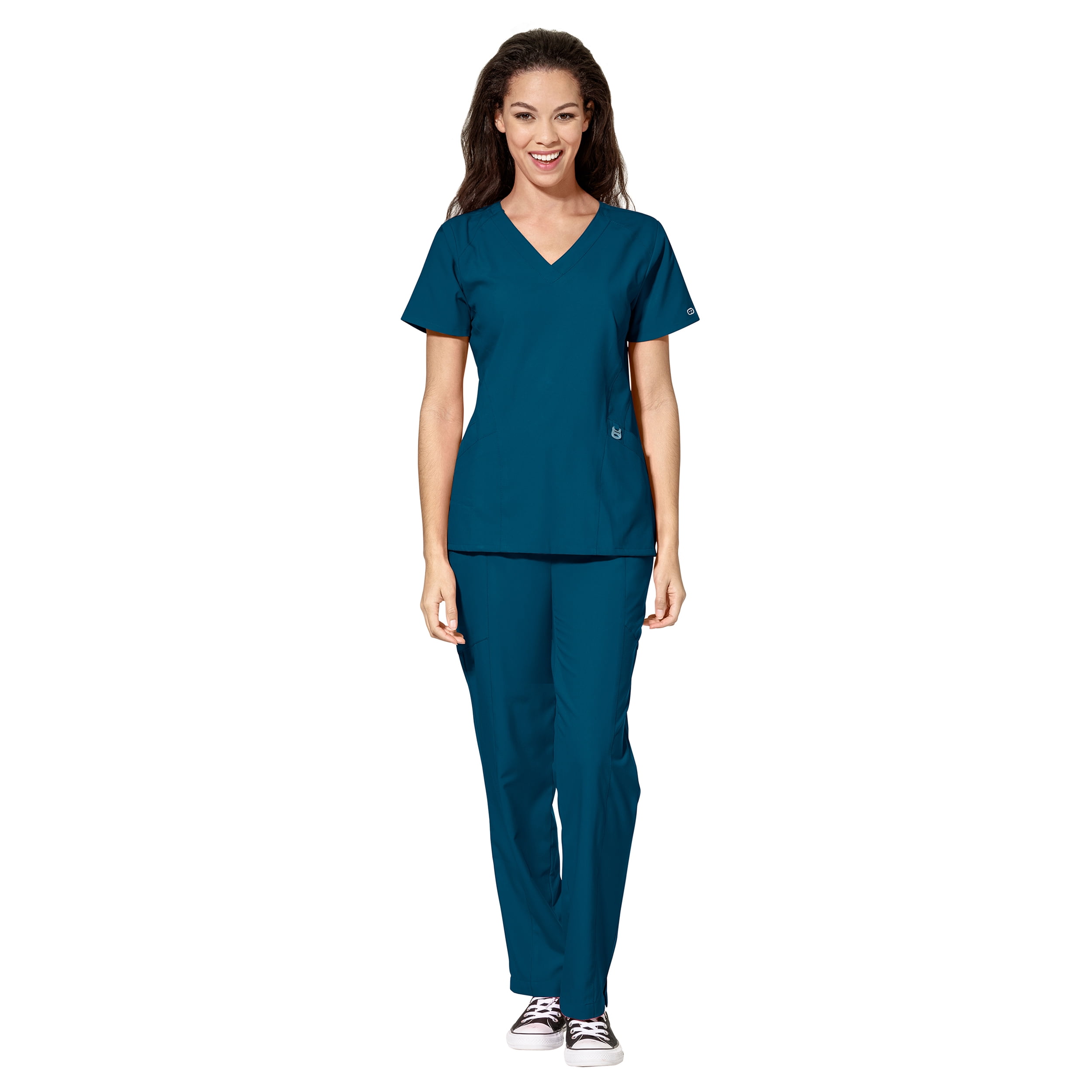 WonderWink Scrubs Set W123 Women's V-Neck Top & Cargo Pant - Walmart.com