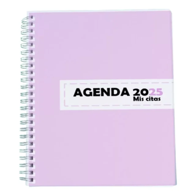 Agenda Diaria 2025 Pasta Dura Con Arillo Mod. Citas