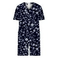 thumbnail image 5 of Colorful Floral Print Loose Fit Plus Size Overalls Shortalls for Women Summer Fall Brunch Basic Coveralls Shortalls Shorts Unitard Womens 2025 Clothing 5XL, 5 of 5