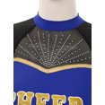 thumbnail image 4 of vastwit Women Schoolgirl Cheerleading Team Uniform Long Sleeve Crop Tops with Pleated Skirt Blue L, 4 of 6