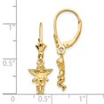 thumbnail image 3 of Real 14kt Yellow Gold Angel Leverback Earrings; for Adults and Teens; for Women and Men, 3 of 3