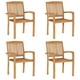 thumbnail image 2 of Sillas de patio VidaXL apilables de madera de teca con cojines, juego de 4, 2 of 9