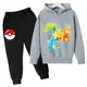 thumbnail image 3 of Conjunto de sudadera y pantalón con estampado de Pikachu para niños y niñas, conjunto informal con capucha y estampado de Pokémon, camisetas Kawaii para niños, jersey deportivo para niños, 3 of 5