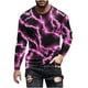 thumbnail image 2 of Blusas y camisas de manga larga con cuello redondo para hombre Camisa con estampado de luces Cuello redondo Manga larga Jersey Camiseta estampada Blusa para hombre Blusa, 2 of 5