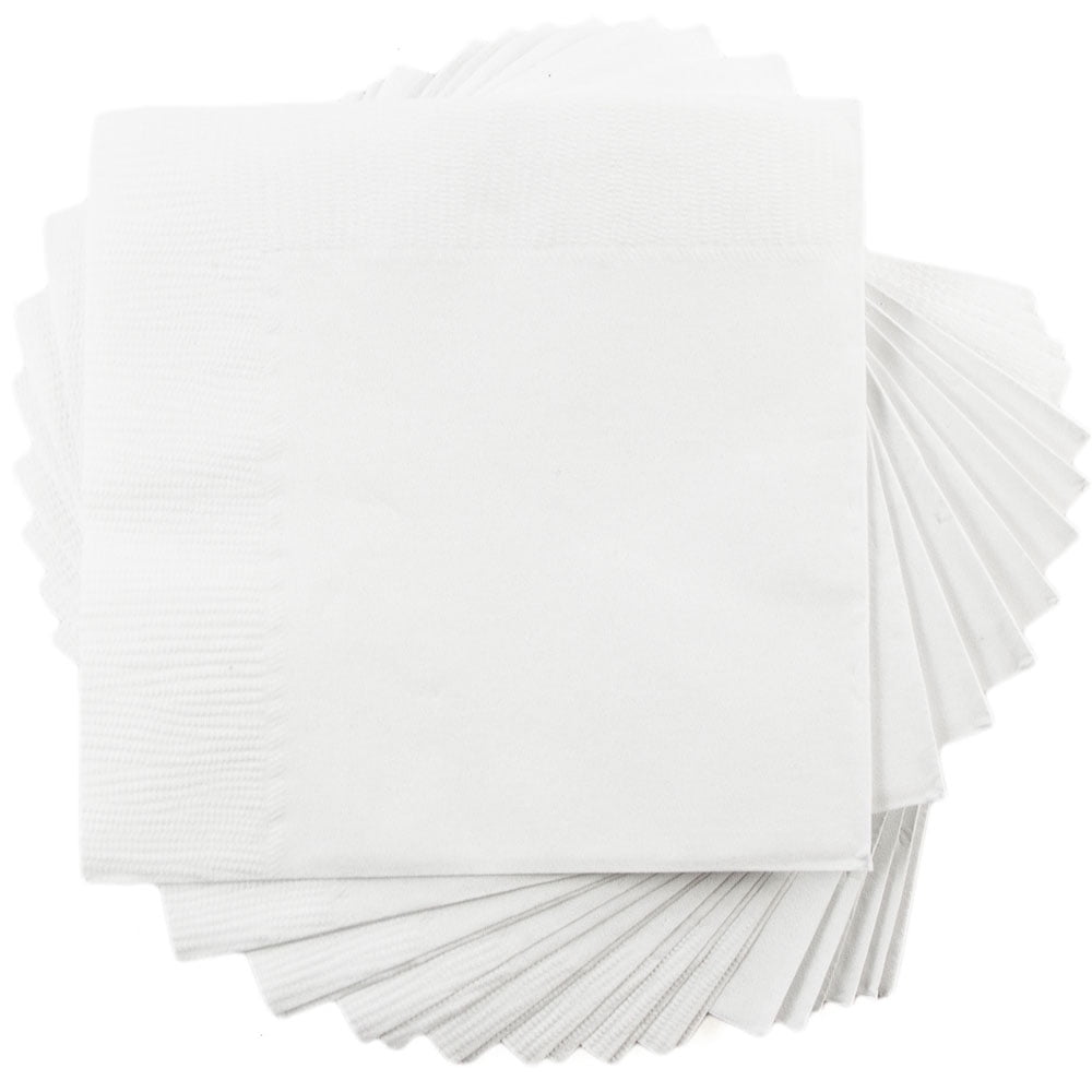 JAM Bulk Small Beverage Napkins, 5x5, White, 600/Box