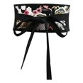 thumbnail image 2 of Cinturón Obi para mujer, bordado con lazo, cintura ancha para vestido de ceremonia del té. Negro, 2 of 9