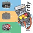 thumbnail image 4 of SZZJKJ Lunch Bag & Lunch Box for Men Women Double Deck, Leak Proof Insulated Lunch Bag with Adjustable Shoulder Strap (Gray), 4 of 8