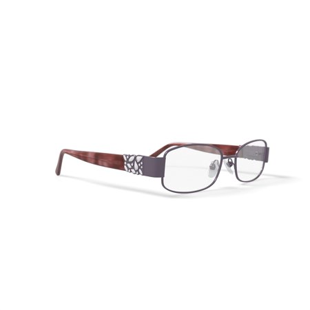 Oleg Cassini Women's Rectangular Eyeglasses, OCO360, Shiny Blush, 53-16-140, with Case