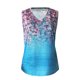 thumbnail image 4 of Tops de mujer con cuello en V estampado sin mangas chaleco blusa Tops Pompotops  lopia995713, 4 of 5
