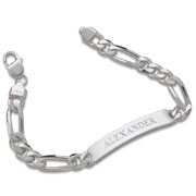 Men's Personalized Planet Stainless Steel ID Bracelet, 9"