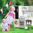 thumbnail image 3 of Costway Wood Kitchen Toy Kids Cooking Pretend Play Setw/ Utensils,Sounds & Wordpad White, 3 of 9