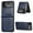 Darkblue, variant on for Samsung Galaxy Z Flip4 Folding Case with Kickstand Premium PU Leather Slim Cover, Compatible with MagSafe Wireless Charging, Anti-Slip Stripe Microfiber Lining TPU Shockproof Case,Brown