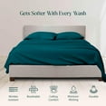 thumbnail image 3 of 500-Thread Count Pure Egyptian Cotton Sheets, Full (54" x 75") Size Sheet Set, 4-PCs Sheet Set, Full Size, Fits 6-8" Deep Pocket Sheets, Bed Sheets, Teal, 3 of 5