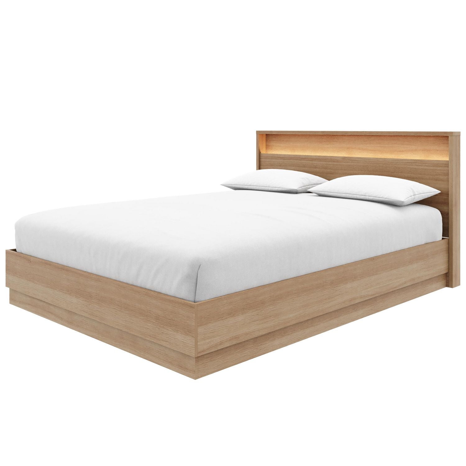 Harlow Bed Set with Slatted Bedframe and Headboard with Integrated Light