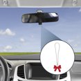 thumbnail image 3 of 1 Pcs Rhinestones Bow inlaid with Rhinestones Car Rear View Mirror Pendant Accessories Car Hanging Ornament Red, 3 of 6