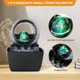 thumbnail image 4 of BEAMNOVA 7.3"H Indoor Tabletop Fountain with Rolling Ball & LED Light, Small Resin Waterfall Fountain Decor, 4 of 9
