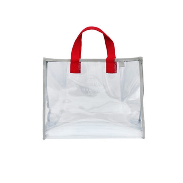 Sylvamorning Beach Bag Portable Letter Print Transparent Handbag Shoulder Bag