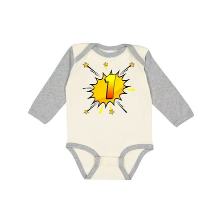 

Inktastic Comic Book 1st Birthday Gift Baby Boy or Baby Girl Long Sleeve Bodysuit