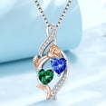 thumbnail image 7 of Taioiat Double Birthstone Necklaces for Women 18K Gold Plated Birthstone Rose Flower Jewelry Anniversary Valentines Day Mother's Day Birthday Gifts for Her Wife Girlfriend Mom, 7 of 7