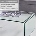 thumbnail image 4 of SMARTIK 1/2 Inch Thicken Tempered Glass Coffee Tables, Modern Decor Clear Coffee Table for Living Room, Easy to Clean and Safe Rounded Edges (Medium 39.3" x 19.6" x 13.78"), 4 of 5