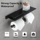 thumbnail image 2 of Portarrollos de papel higiénico de doble rollo de aluminio inoxidable, soporte para teléfono de baño, adhesivo sin perforaciones o fijación con tornillos para baño (negro mate), 2 of 5