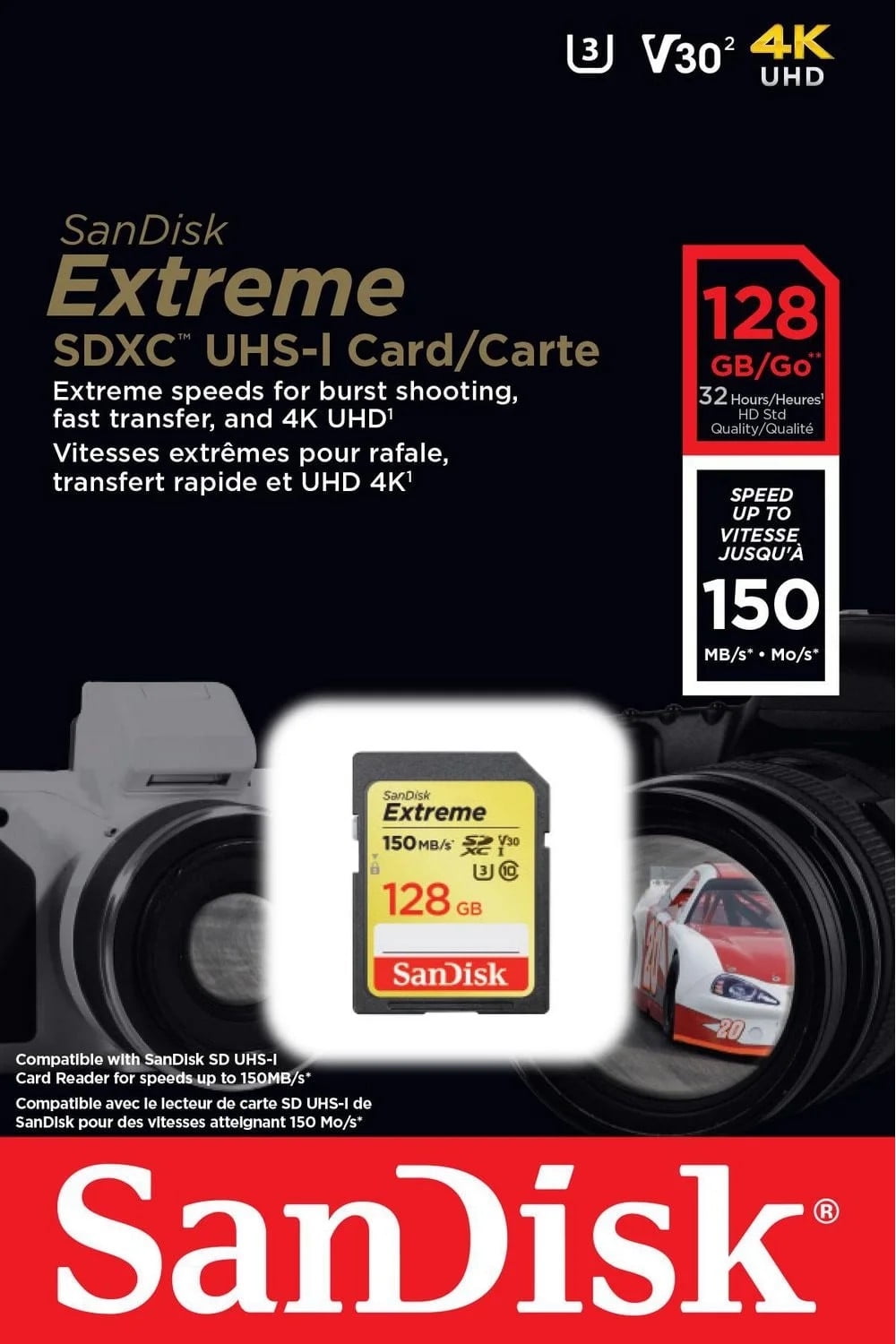 SanDisk Extreme® SDXC™ UHS-I card, 128GB - SDSDXV5-128G-CWCIN