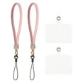 thumbnail image 1 of 2 Pcs Lanyard para teléfono, correa de muñeca desmontable con brillos y parches para funda de teléfono, rosa, 1 of 7