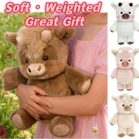 FAJHHA Running Cow Plush, Soft and Cuddly Farm Animal Doll, 18 Inch, 1 Pack