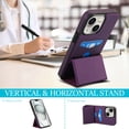 thumbnail image 5 of Allytechgroup Wallet Case for iPhone 11 Pro with Credit Card Slot, PU Leatehr Phone Case with Stand RFID Blocking Shockproof Back Cover for iPhone 11 Pro for Women Men, Darkpurple, 5 of 5