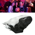 thumbnail image 4 of Peluca rizada sintética suave hasta los hombros peluca ondulada resistente al calor blanco y negro 15 pulgadas elegante elegante para fiesta de Halloween para dama ANGGREK Otros, 4 of 7