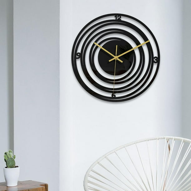 Reloj de pared grande decoracion artistica que no hace tictac colgante de acrilico con pis negro decorativo de D perfecl Relojes de pared Walmart en linea