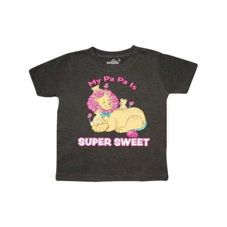 

Inktastic My Pa Pa Is Super Sweet Cotton Candy Lions with Pink Mane Gift Toddler Boy or Toddler Girl T-Shirt