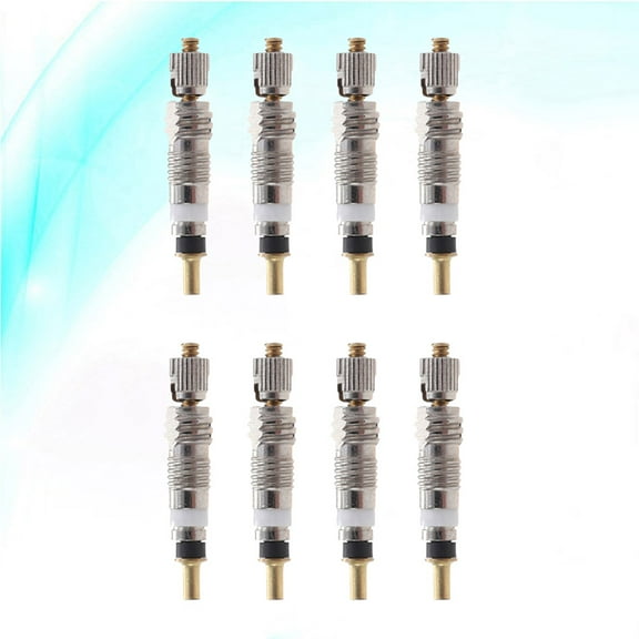 Worgeous  8 Pcs French Valve Core Bicycle Tire Stem Replacement Kit Silver