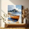 thumbnail image 6 of Wooden Rowboat and Castle Canvas Print/Wall Art Perfect for Beach House Decor Coastal Living Room Nautical Themed Seaside Cottage Summer Home Decoration, 6 of 8