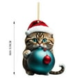 thumbnail image 3 of hulanddfd Cats Ornaments for Christmas Tree - Santa Hat Cats with Ball, Shatterproof Christmas Ornaments Hanging Christmas Decoration for Xmas Tree Home Party Decor and Gift G, 3 of 3