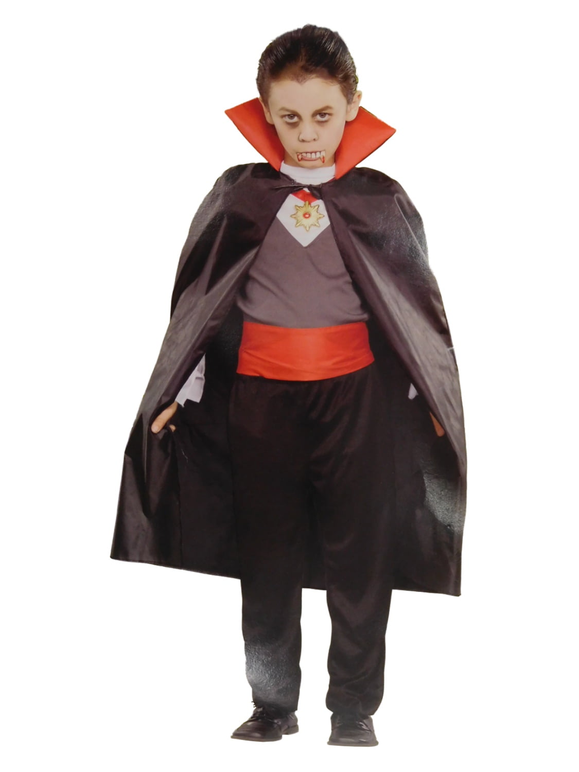 Large Dracula Boy Halloween Fancy Dress Outfit Childs Vampire Count 10-12 Years