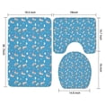 thumbnail image 3 of Blue Cartoon Unicorn Gift Balloon Cloud Pattern Bathroom Rugs Sets 3 Piece,Toilet Cover Set,Absorbent Non Slip Bathroom Mats Sets with U-Shaped Contour Rug Toilet Rug Set, 3 of 5