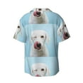 thumbnail image 2 of KLL Puppy Licks Nose Print Men's Shirt Short Sleeve Button Down Summer Cuba Beach Shirts- XX-Large, 2 of 7