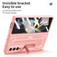 thumbnail image 7 of MonsDirect for 7.6 inch Samsung Galaxy Z Fold 4 5G 2022 Case, Anti-Fall Shockproof Hard PC Back Shell with Kickstand, Shell Membrane Integrated & Soft TPU Retractable Hinge for Galaxy Z Fold 4, Pink, 7 of 7
