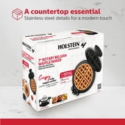 Holstein Housewares Rotary Belgian Waffle Maker, Stainless Steel Electric Belgian Waffle Makers