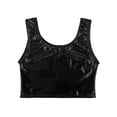 thumbnail image 6 of ZDHoor Womens Shiny Metallic Crop Tops Club Dance Performance Costume Black One Size, 6 of 8