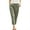 Green, variant on Elastic Waist Women Casual Pants Capri Ankle Trousers