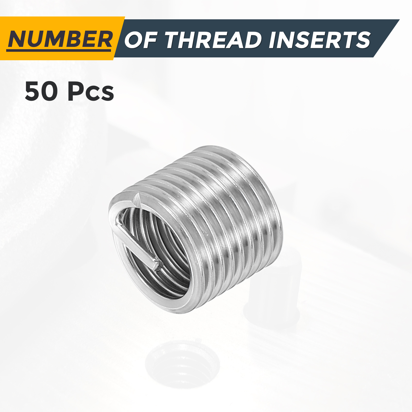 Uxcell 50pcs Wire Thread Inserts M12 x 1.75 x 1.5D Metric Helical Threaded Sleeve