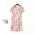 thumbnail image 2 of Youmylove Women Sleepwear Cotton Nightgown Short Sleeve Shirt Casual Printed Sleepdress Comfy Nightshirt Nightgowns, 2 of 4